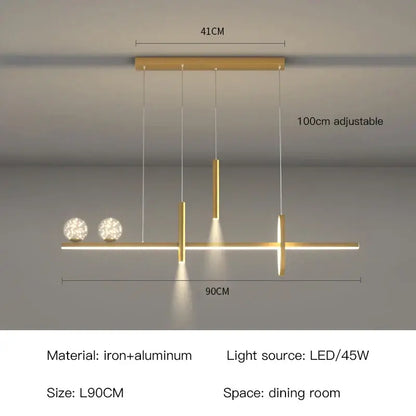 Modern gold-toned decorbites black gold pendant lamp with led illumination and adjustable length for dining room lighting