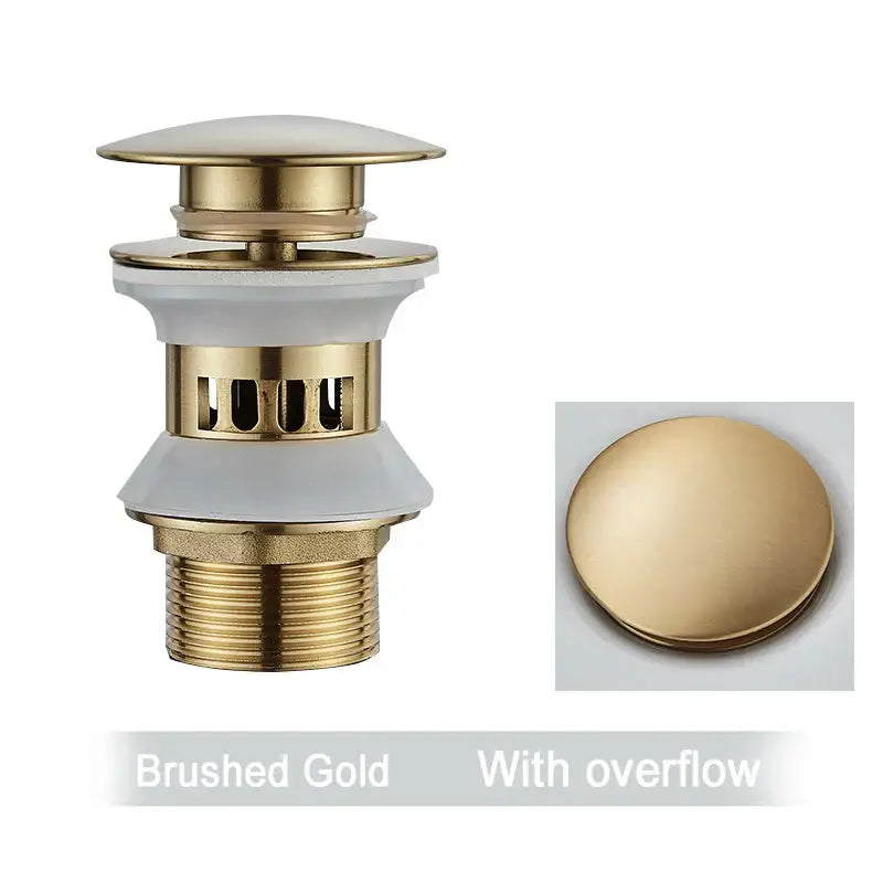 Brushed gold bathroom sink overflow drain with matching stopper from decorbites black gold pop up faucet accessory kit