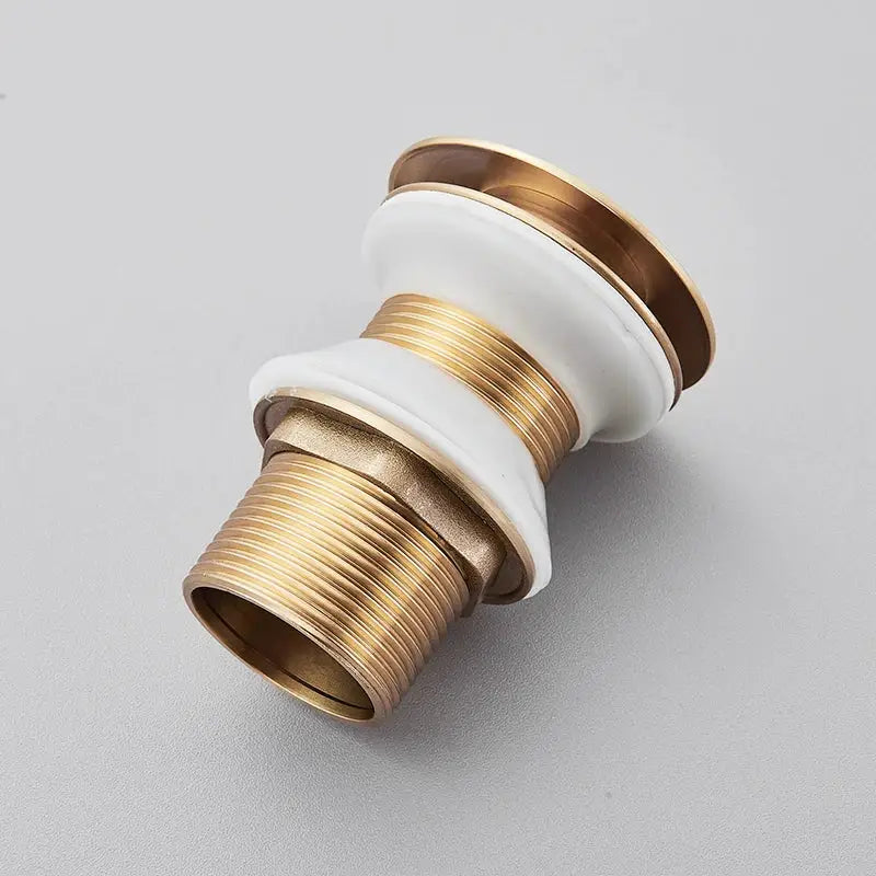 Brass and white ceramic bathtub overflow drain with threaded metal fittings from decorbites black gold pop faucet accessory kit