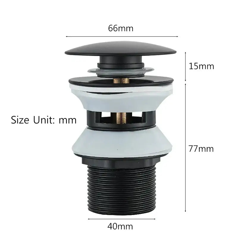Black and white plastic bathroom sink drain with fluted base from decorbites black gold pop up drain faucet accessory kit