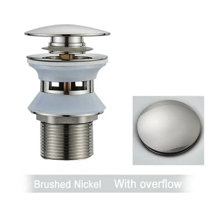 Brushed nickel bathroom sink drain with overflow and sleek multi tiered design from decorbites black gold pop faucet accessory kit