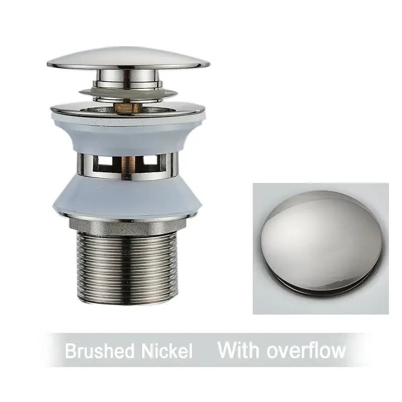 Brushed nickel bathroom sink drain with overflow and sleek multi tiered design from decorbites black gold pop faucet accessory kit