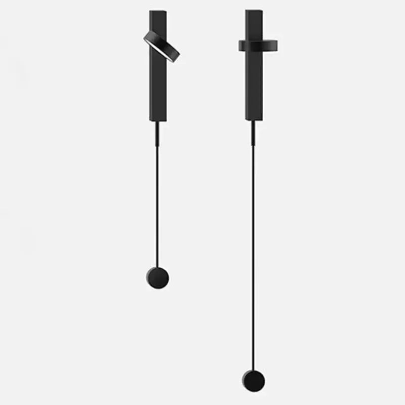 Minimalist black gold rotating decorbites black gold wall lamp with sleek cylindrical bodies for bedroom and living room