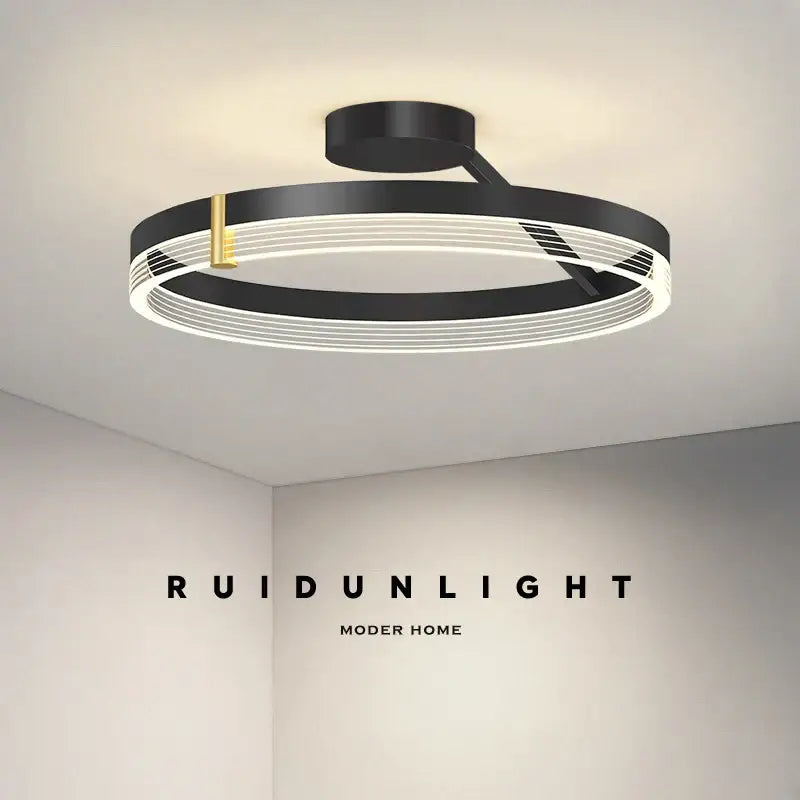 Modern black gold round chandelier ring-shaped ceiling light by decorbites black gold for stylish home decoration