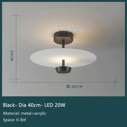 Decorbites black gold acrylic and black metal led ceiling light with 40cm diameter modern gold round chandelier design