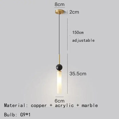 DecorBites black green marble wall lamp sconce with copper acrylic lampshade and minimalist brass ceiling mount