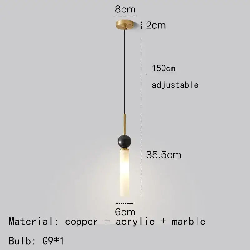 DecorBites black green marble wall lamp sconce with copper acrylic lampshade and minimalist brass ceiling mount