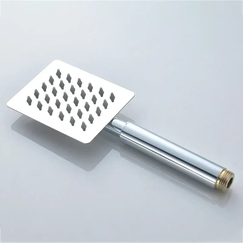 Decorbites™ black chrome finished square hand-held shower head with diamond nozzles for high pressure water saving