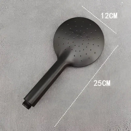 Black matte finish decorbites black high pressure shower head with 12cm circular perforated surface for rainfall use