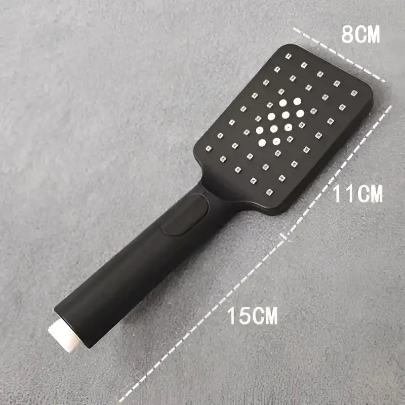 Black high pressure shower head by DecorBites with matte finish and multiple spray nozzles for water saving rainfall use
