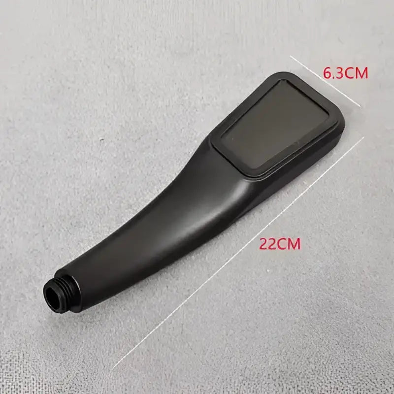 Black high pressure decorbites shower head with rectangular digital display and threaded connection for handheld use