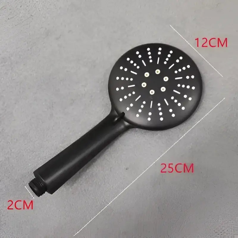 Decorbites black high pressure handheld shower head with black matte finish circular spray face for water saving
