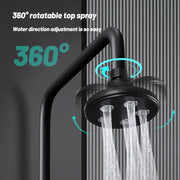 DecorBites black high pressure shower head with black matte finish and 360-degree rotatable multiple spray nozzles