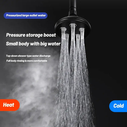 DecorBites black high pressure shower head with multiple water streams for a water-saving bath experience