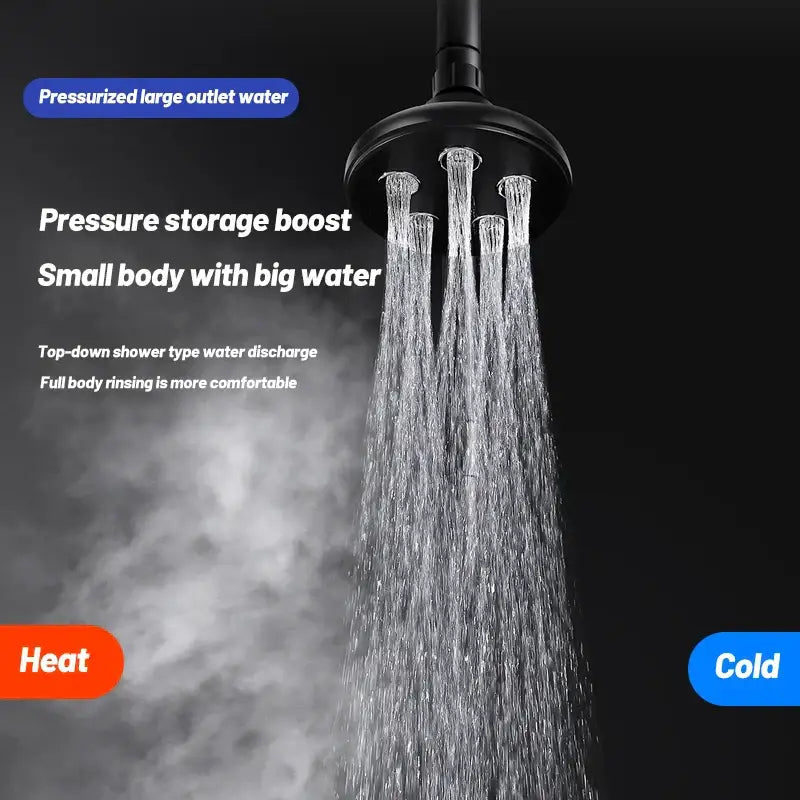 DecorBites black high pressure shower head with multiple water streams for a water-saving bath experience