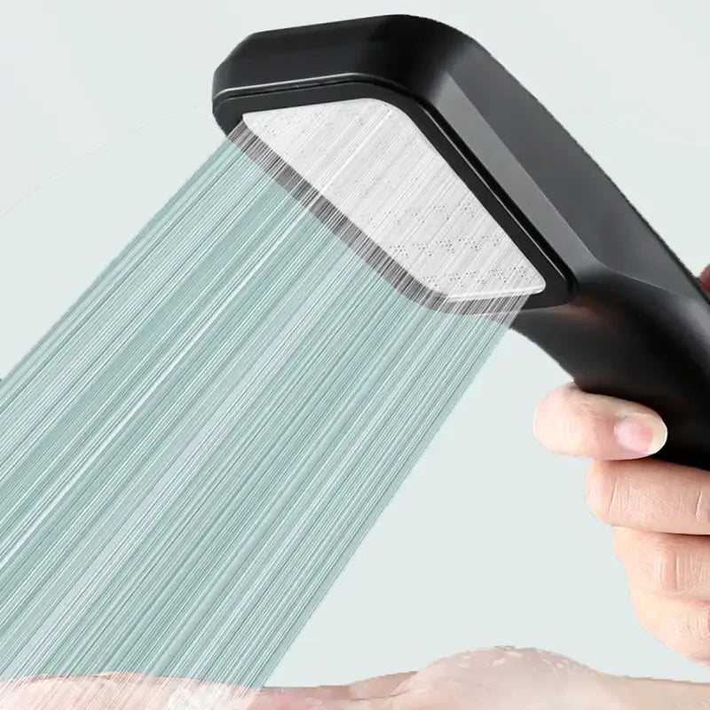 Black decorbites high pressure rainfall shower head with sleek silver spray face and water saving nozzle