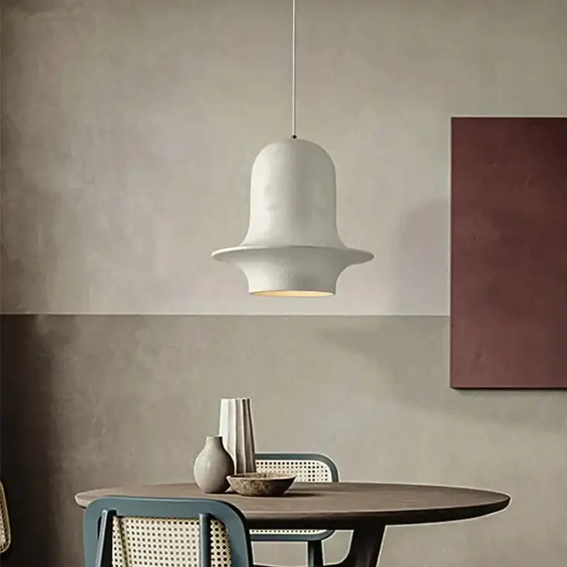 White ceramic bell-shaped pendant light with matte finish and warm glow for decorbites black industrial chandelier decor