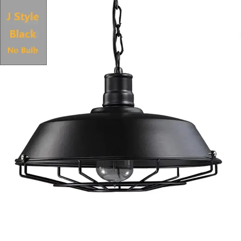 Decorbites black industrial pendant light with metal cage and chain suspension ideal for kitchen island bar farmhouse decor