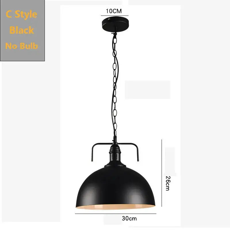 DecorBites black industrial pendant light with matte black finish and chain suspension for kitchen island bar farmhouse decor