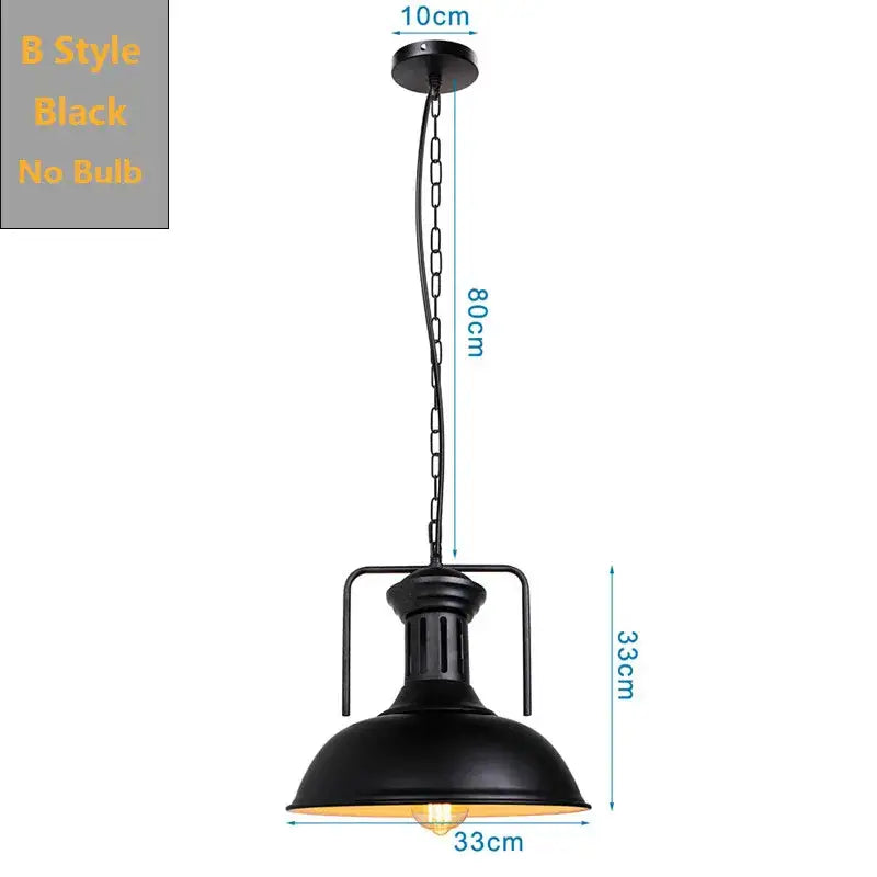 DecorBites black industrial pendant light with matte finish and chain suspension for kitchen island bar decor