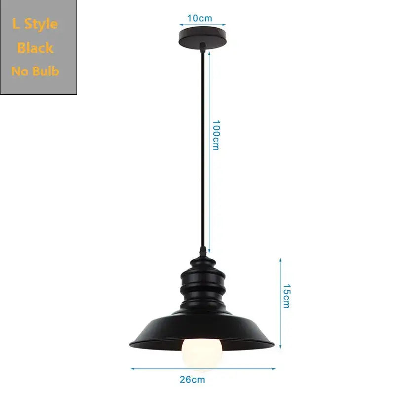 Decorbites black industrial pendant light with matte black finish and no bulb for kitchen island or farmhouse decor