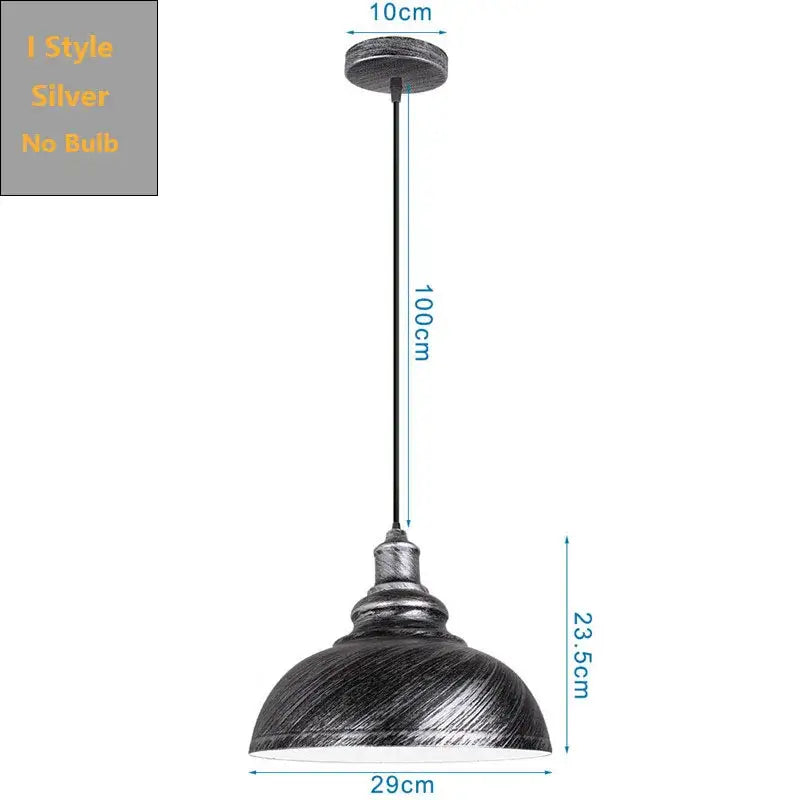 DecorBites black industrial pendant light silver distressed finish black rod 10cm ceiling mount for kitchen island bar