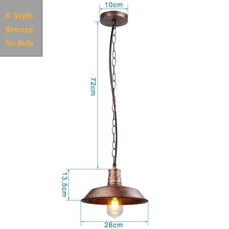 Decorbites black industrial pendant light with bronze k style chain suspension and exposed bulb for kitchen island bar