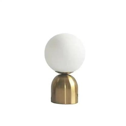 Decorbites black iron table lamp with frosted glass ball shade and polished brass dome base for home decor