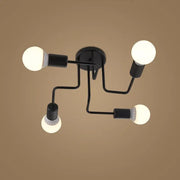 Black iron kitchen ceiling lamp by decorbites with four exposed bulb lights for living room bedroom and dining room