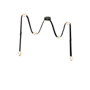 Decorbites black leather marble chandeliers with adjustable black flexible led arms and circular bulbs for dining room lighting