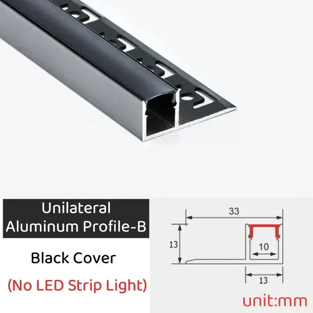 Black led aluminum profile by DecorBites with sleek angular design and precise cutouts for invisible ceiling light strips