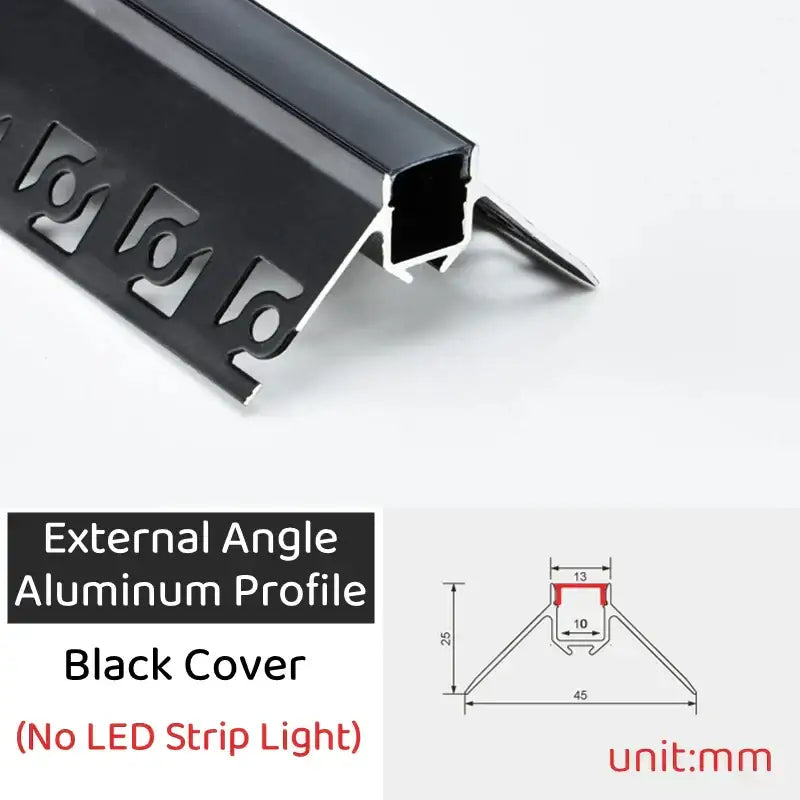 Decorbites black led aluminum profile with sleek matte finish and precise cutouts for invisible ceiling light strip bar