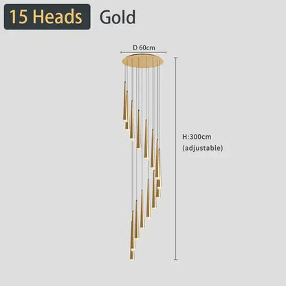 Gold-toned decorbites black led ceiling chandelier with 15 tapered lights for stylish home and living room lighting