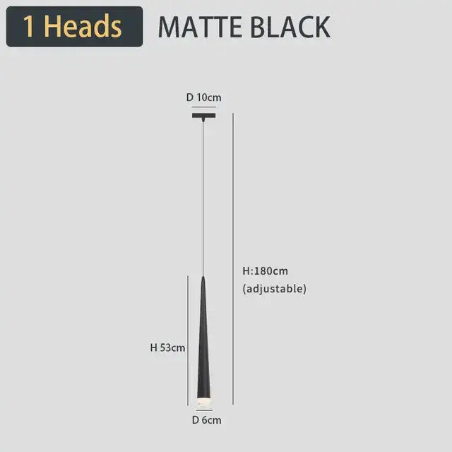 Matte black decorbites black led ceiling chandelier with sleek conical design and adjustable height for stylish lighting