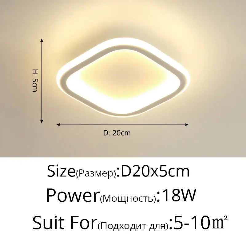 Modern white decorbites black led ceiling light with sleek diamond shape and soft warm glow for indoor use