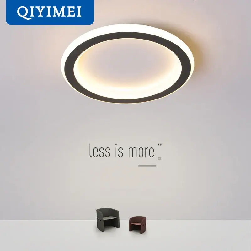 Modern circular decorbites black led ceiling light with sleek black and white design and warm ambient lighting for indoor use