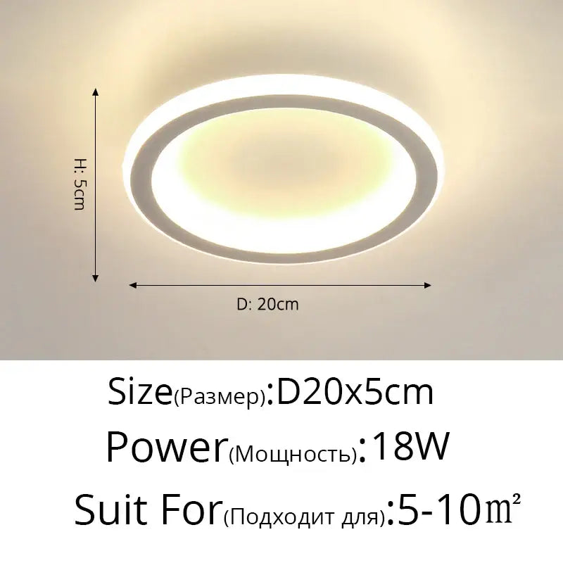 Decorbites black led ceiling light with sleek white frame and warm glow ideal for modern home entryway and balcony lighting