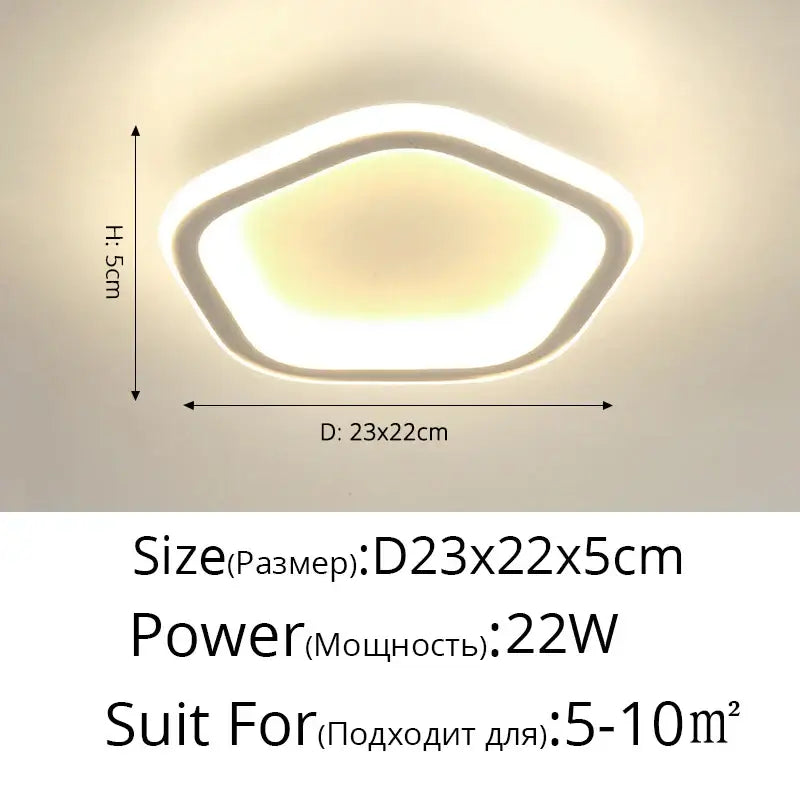 Modern white led ceiling light with sleek hexagonal design and warm glow for decorbites black led ceiling use