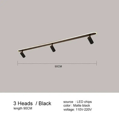 Black matte-finish decorbites black led ceiling spotlights with three adjustable heads for living room kitchen bedroom decor