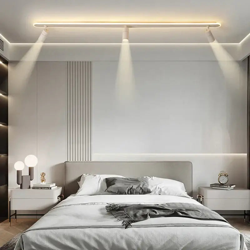 Decorbites black led ceiling spotlights with three adjustable white linear led ceiling spotlights for modern decor