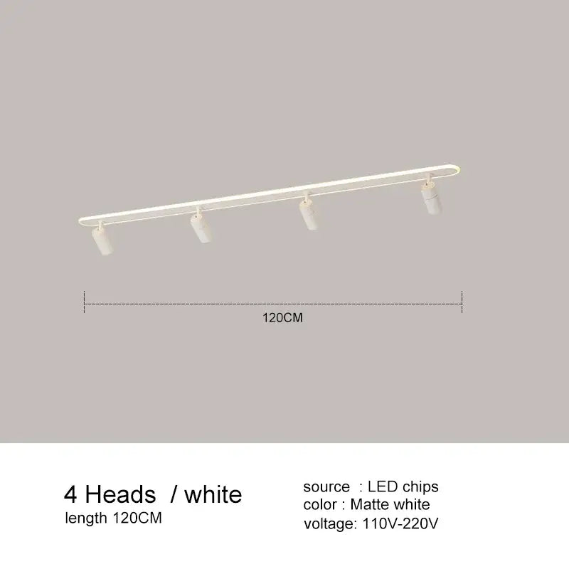 White matte-finish led ceiling spotlights with four adjustable heads by DecorBites black led for versatile room decor