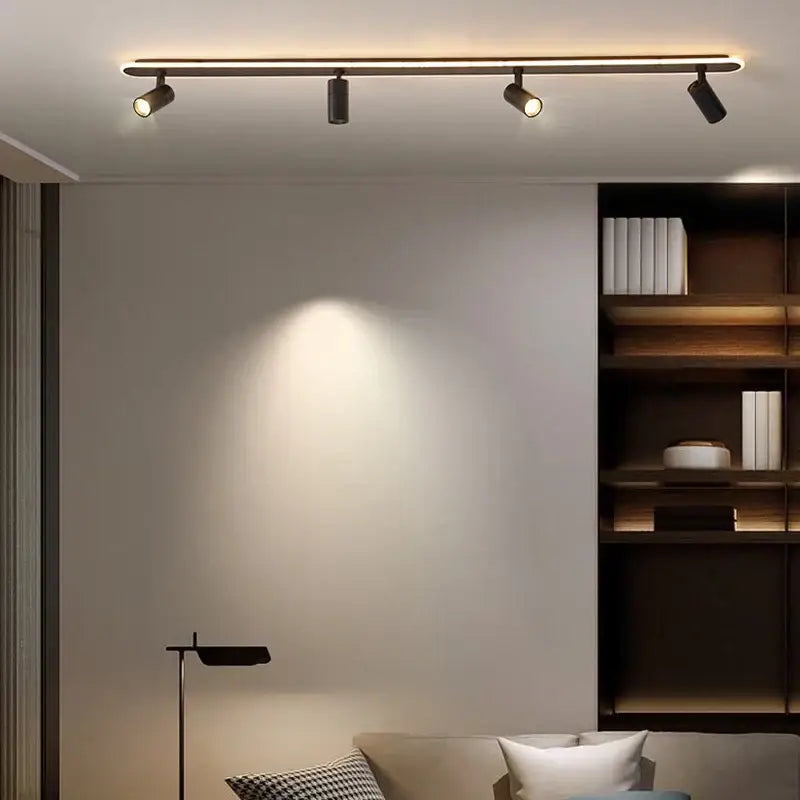 Modern black ceiling spotlights with four adjustable led track lights by decorbites black led for living room decor
