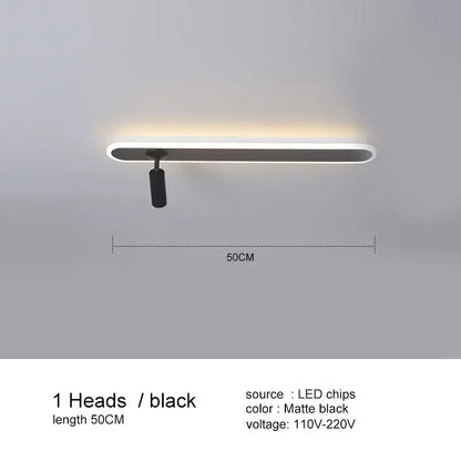 A sleek decorbites black led 50cm ceiling spotlight with matte black finish for living room kitchen bedroom decor