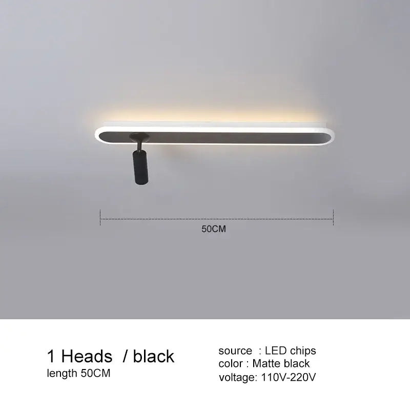A sleek decorbites black led 50cm ceiling spotlight with matte black finish for living room kitchen bedroom decor