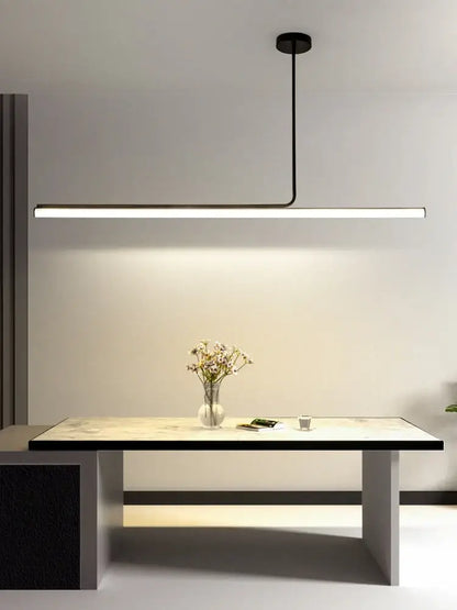 Modern black led chandelier decorbites black led linear pendant light with sleek minimalist design for dining room and kitchen