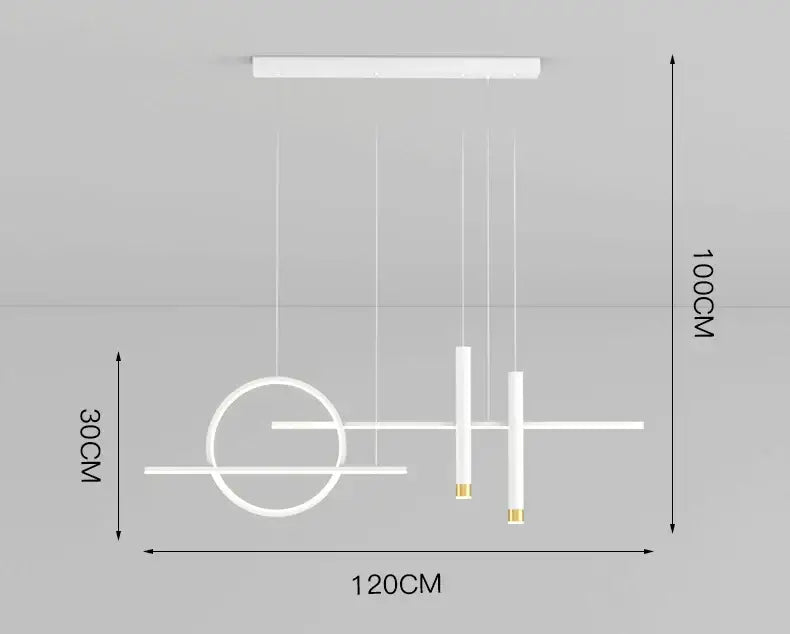 Modern white led pendant light with minimalist geometric design and gold accents for decorbites black led chandelier