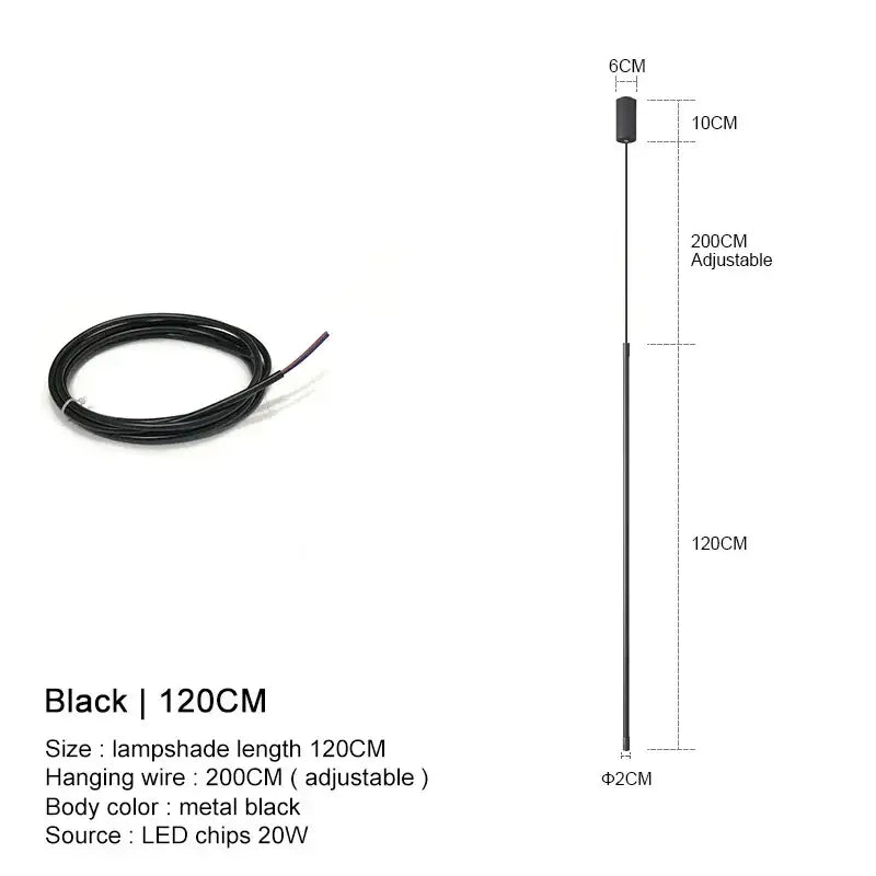Black metal pendant lights with 120cm adjustable hanging wire decorbites black led chandelier for dining room and bedroom