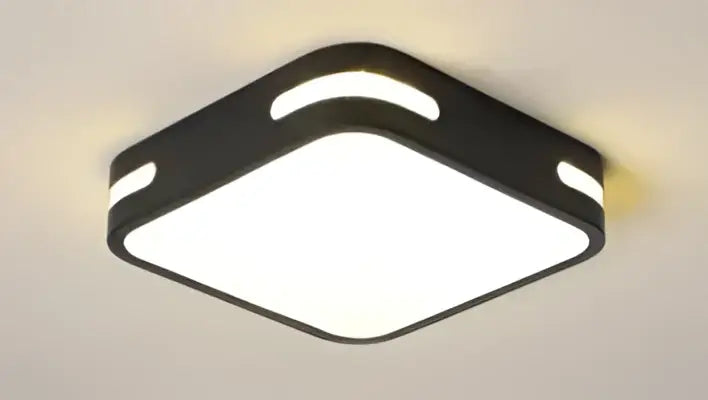Black square ceiling light with sleek modern design and integrated led lighting for indoor use by decorbites black led