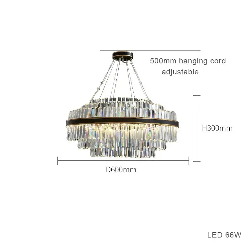 Elegant decorbites black led crystal chandelier with bronze frame and clear glass prisms for luxury dining room design