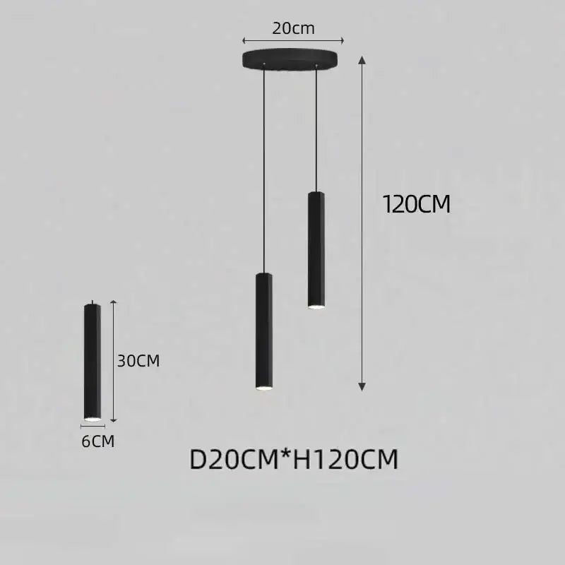 Modern nordic decorbites black led crystal staircase chandelier with black cylindrical pendant and circular ceiling mount